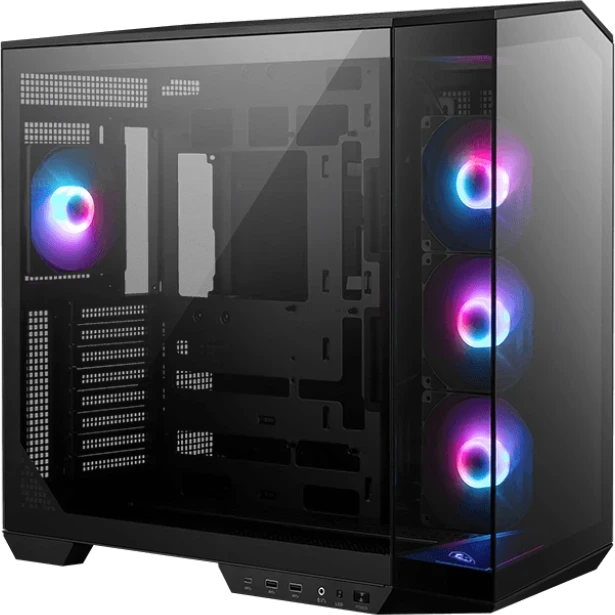 ..... Корпус MSI MAG Pano 100R PZ Black (0124) Б/У, трещина на верхней части, скол стекла в углу - 306-7G26R21-HH9
