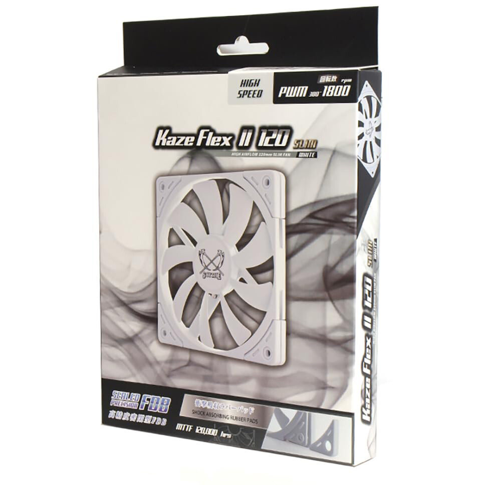 Вентилятор для корпуса Scythe Kaze Flex II 120 Slim White PWM (KFS1215FD18W-P) - фото 3