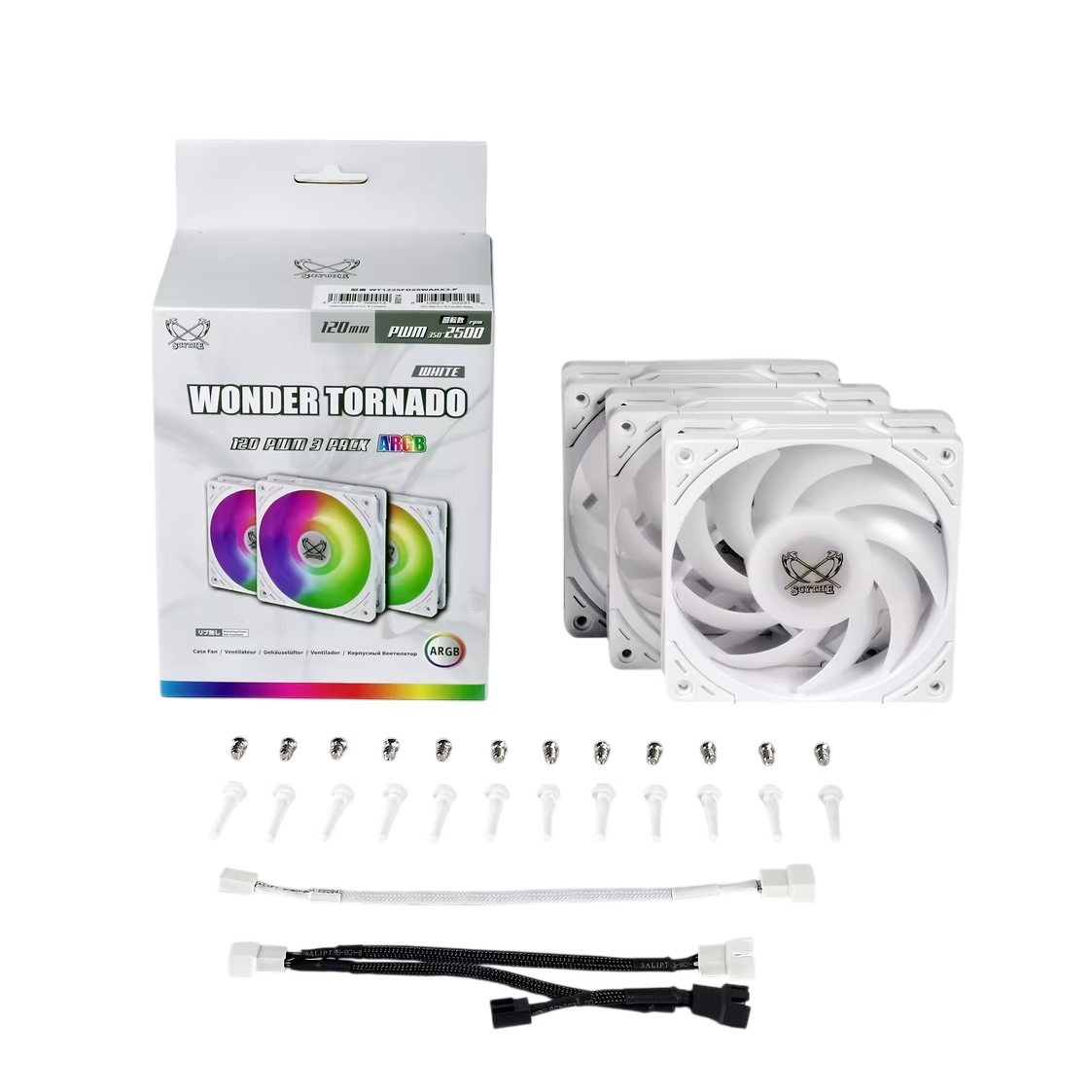 Вентилятор для корпуса Scythe Wonder Tornado 120 White ARGB PWM (WT1225FD25WARX3-P) - фото 7