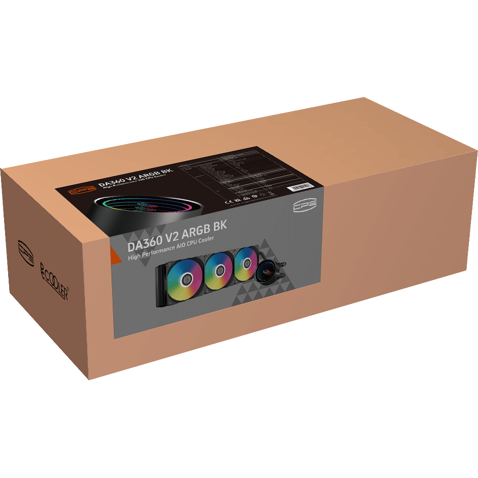 Система жидкостного охлаждения PCcooler DA360 V2 ARGB Black - DA360V2-BKAWXX-GL - фото 8