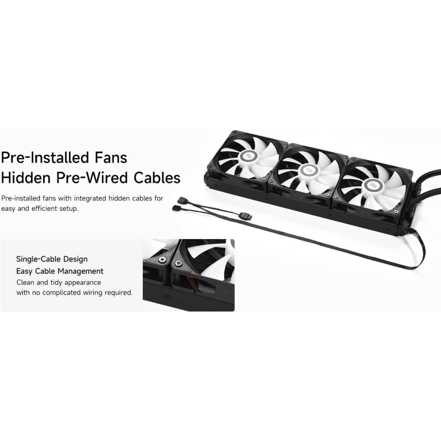 Система жидкостного охлаждения PCcooler DA360 V2 ARGB Black - DA360V2-BKAWXX-GL - фото 11