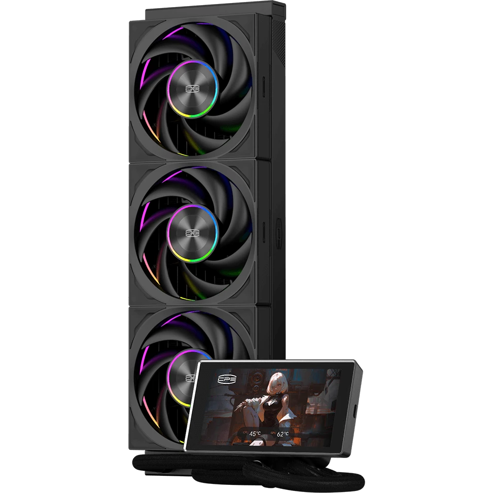 Система жидкостного охлаждения PCcooler Max ARGB Display Black - DT360Max-BKAWXY-GL