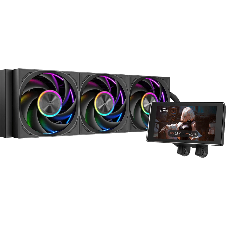 Система жидкостного охлаждения PCcooler Max ARGB Display Black - DT360Max-BKAWXY-GL - фото 2