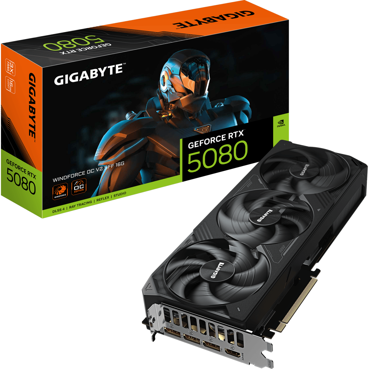 Видеокарта NVIDIA GeForce RTX 5080 Gigabyte WINDFORCE OC V2 SFF 16GB (GV-N5080WF3OCV2-16GD) - фото 10