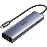 Док-станция UGREEN 6-in-1 USB-C 3.2 Hub Grey (CM512) (45320)
