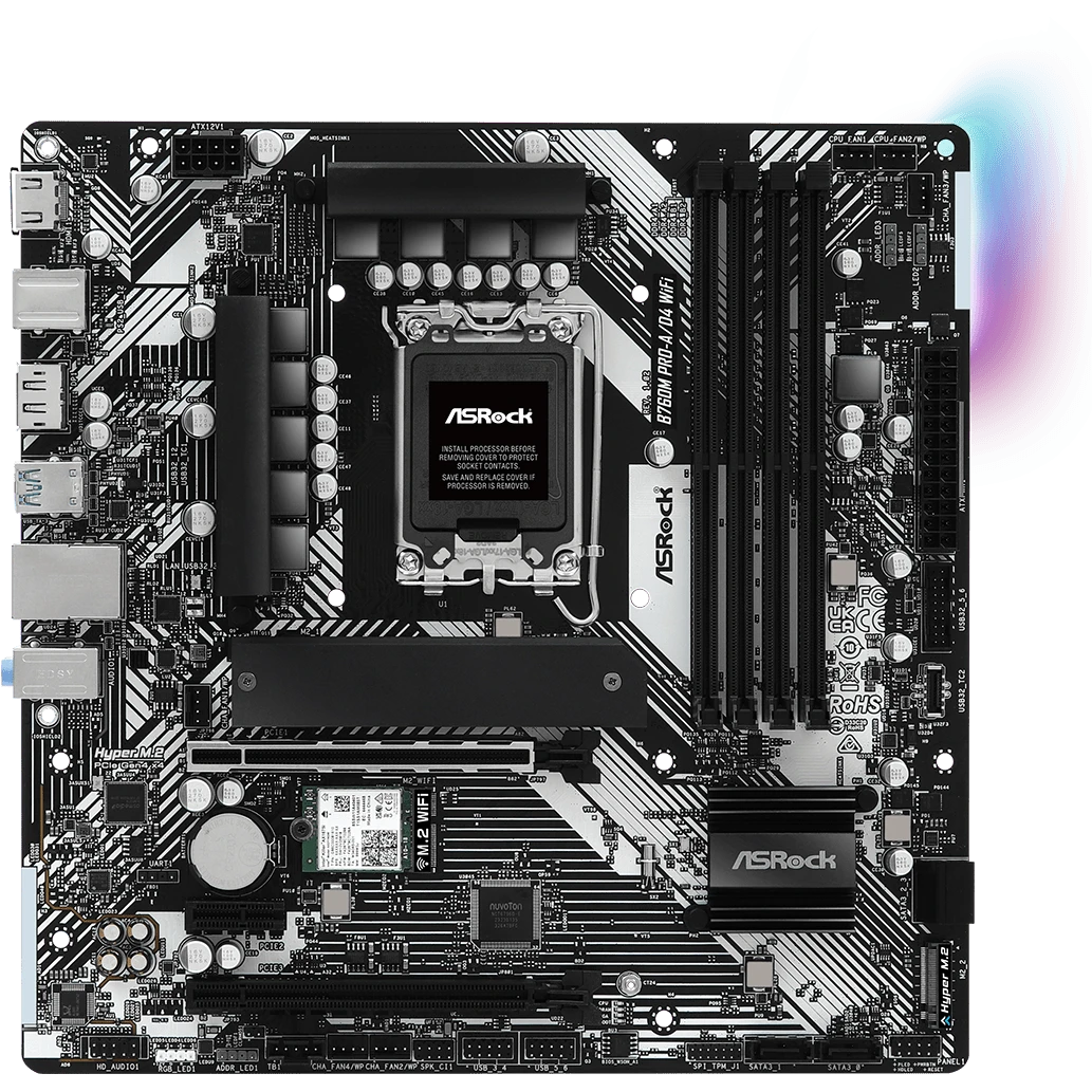 Материнская плата ASRock B760M Pro-A/D4 WiFi