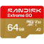 Карта памяти 64GB MicroSD SanDisk Extreme GO (SDSQXGN-064G-GN6MN)