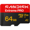 Карта памяти 64GB MicroSD SanDisk Extreme Pro (SDSQXCU-064G-GS6MA)