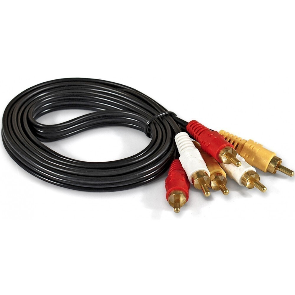 Кабель 3x RCA (M) - 3x RCA (M), 1.8м, ExeGate EX-CCV-539-1.8 - EX301121RUS