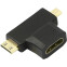 Переходник HDMI (F) - Micro HDMI/Mini HDMI (M), KS-IS KS-361