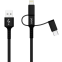 Кабель USB - microUSB/USB Type-C/Lightning, 1м, PERO DC06 Black - PRDC-06U1MB - фото 2