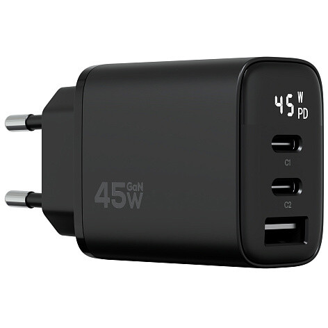 Сетевое зарядное устройство Magssory Digit 45W GaN Black - ACH008b