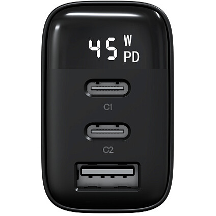 Сетевое зарядное устройство Magssory Digit 45W GaN Black - ACH008b - фото 2