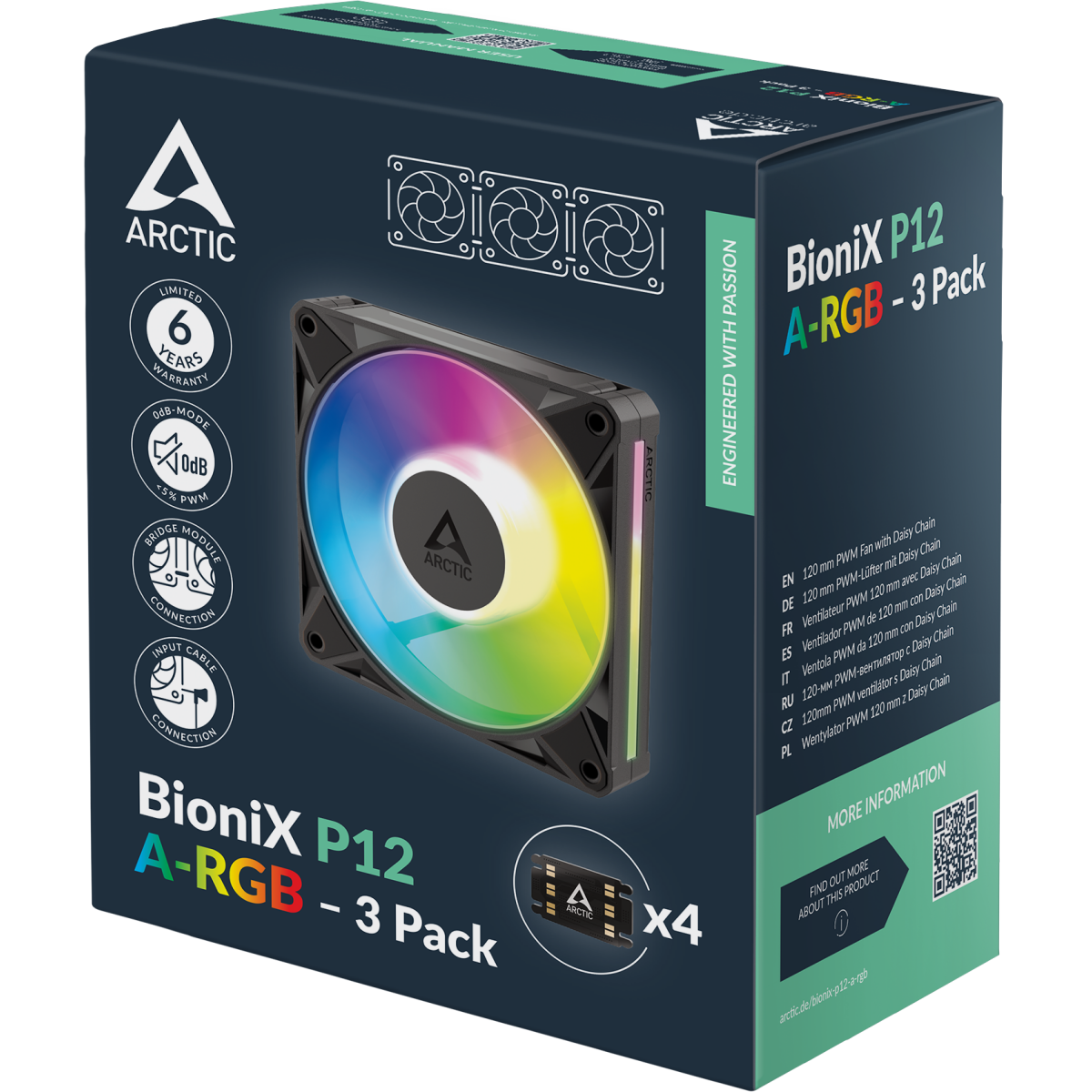 Вентилятор для корпуса Arctic P14 A-RGB Black (3 шт.) - ACFAN00341A - фото 10