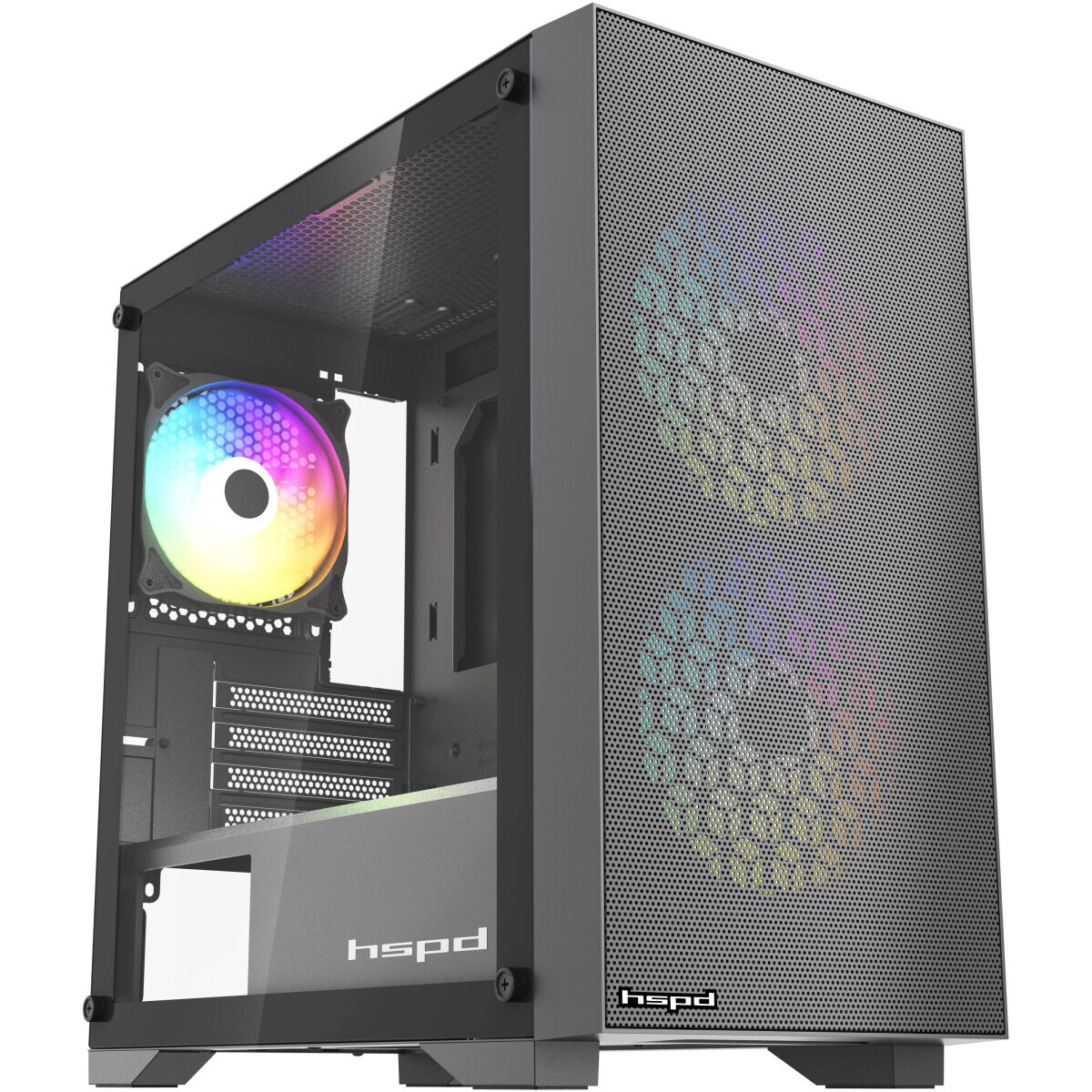 Корпус HSPD M334-TGBK-ARGB Black