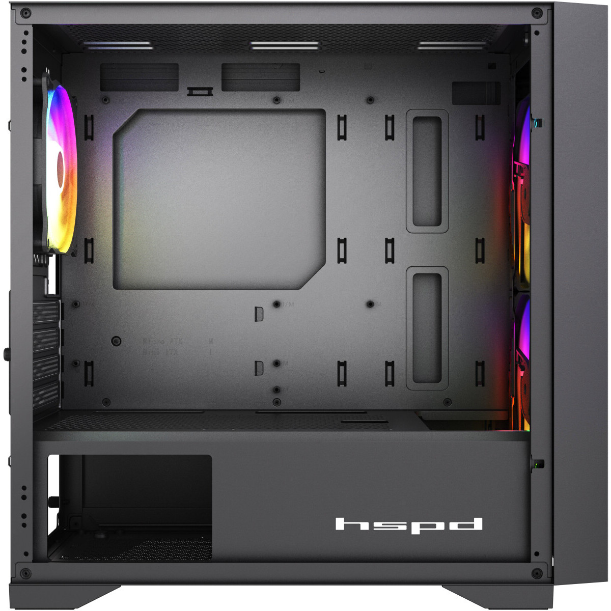 Корпус HSPD M334-TGBK-ARGB Black - фото 4