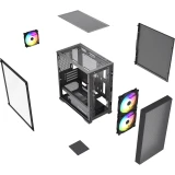 Корпус HSPD M334-TGBK-ARGB Black