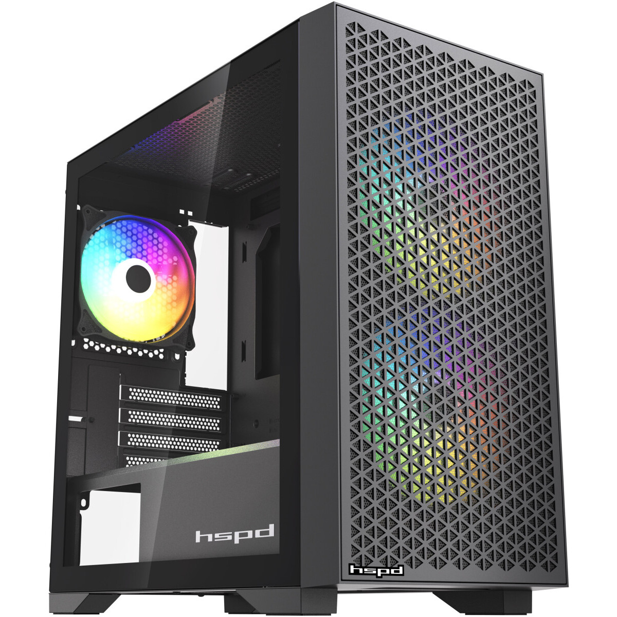 Корпус HSPD M335-TGBK-ARGB Black