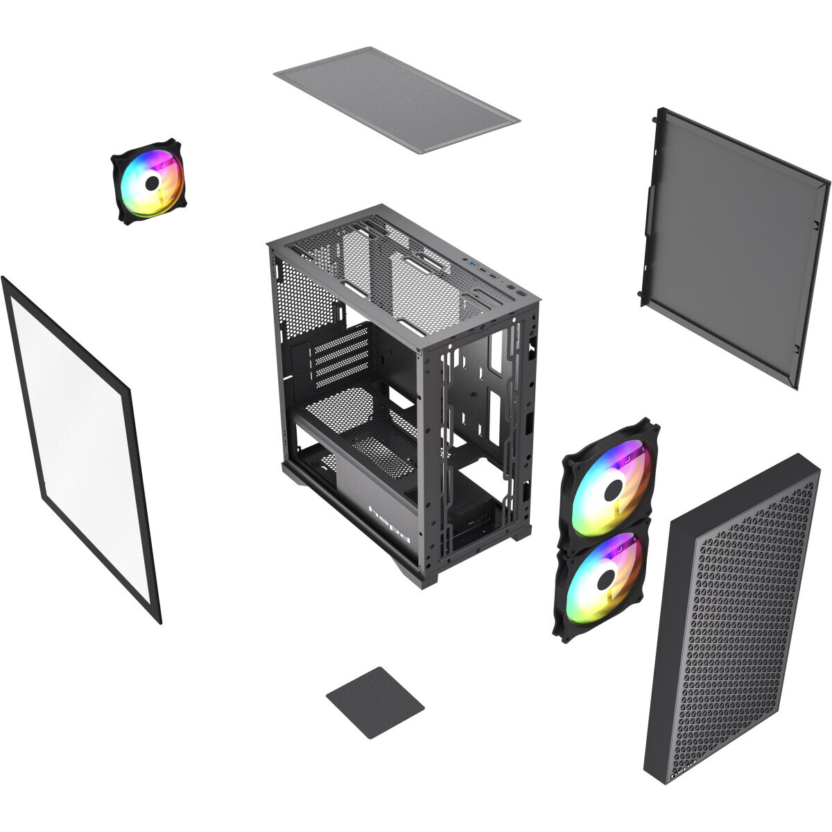 Корпус HSPD M335-TGBK-ARGB Black - фото 7