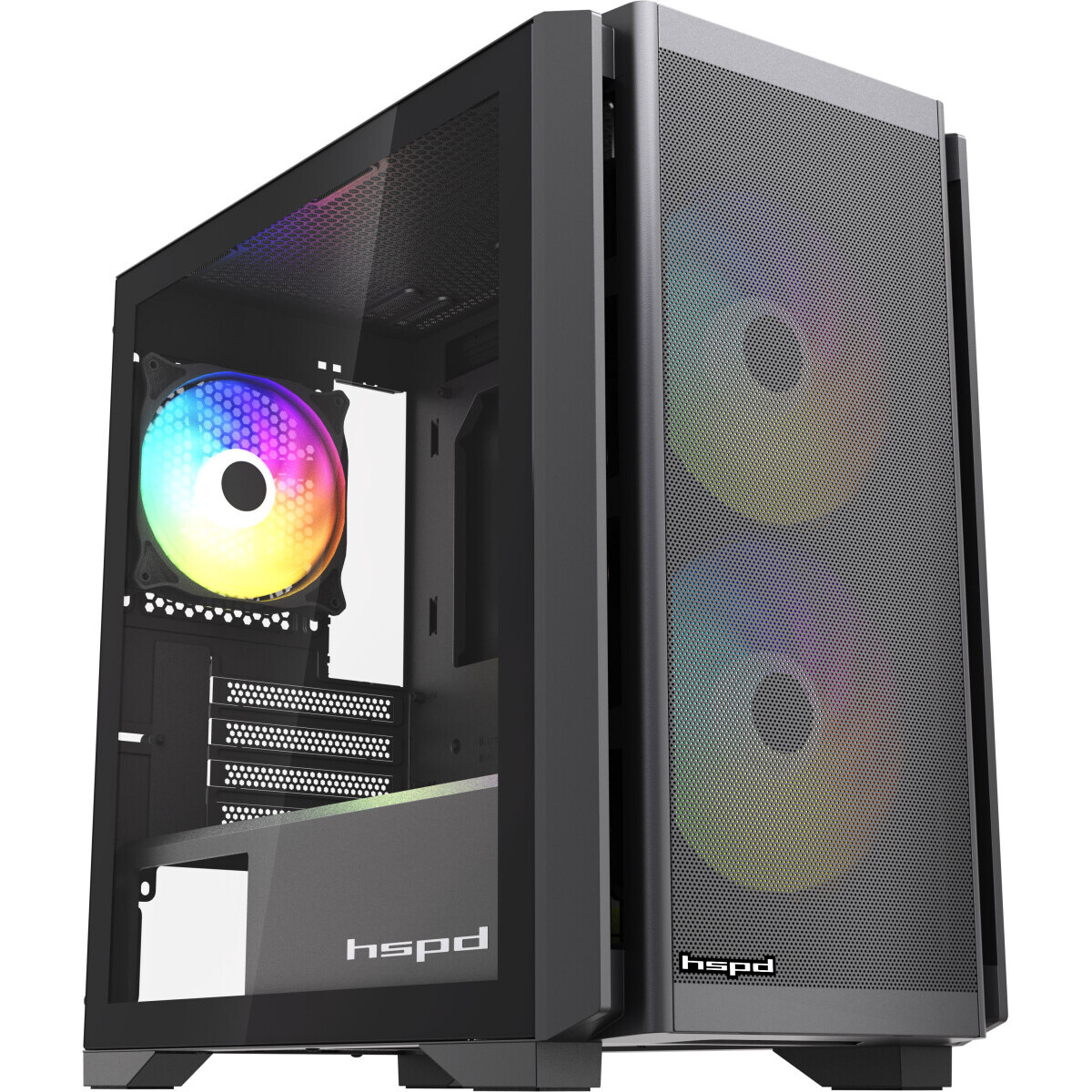 Корпус HSPD M336-TGBK-ARGB Black
