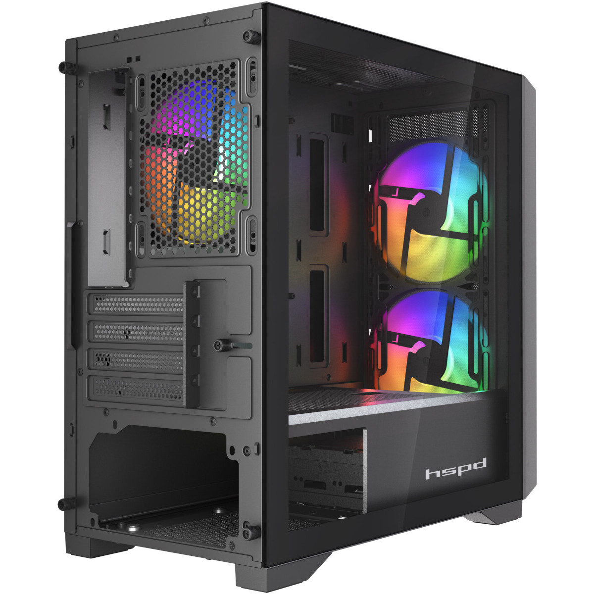 Корпус HSPD M336-TGBK-ARGB Black - фото 6