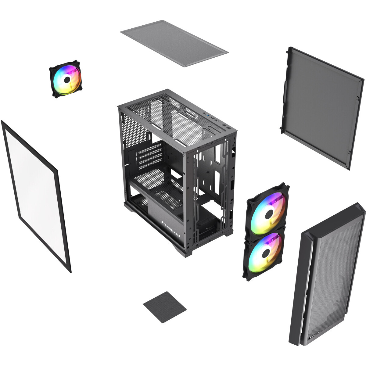 Корпус HSPD M336-TGBK-ARGB Black - фото 7