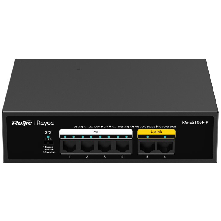 Коммутатор (свитч) Ruijie Reyee RG-ES106F-P