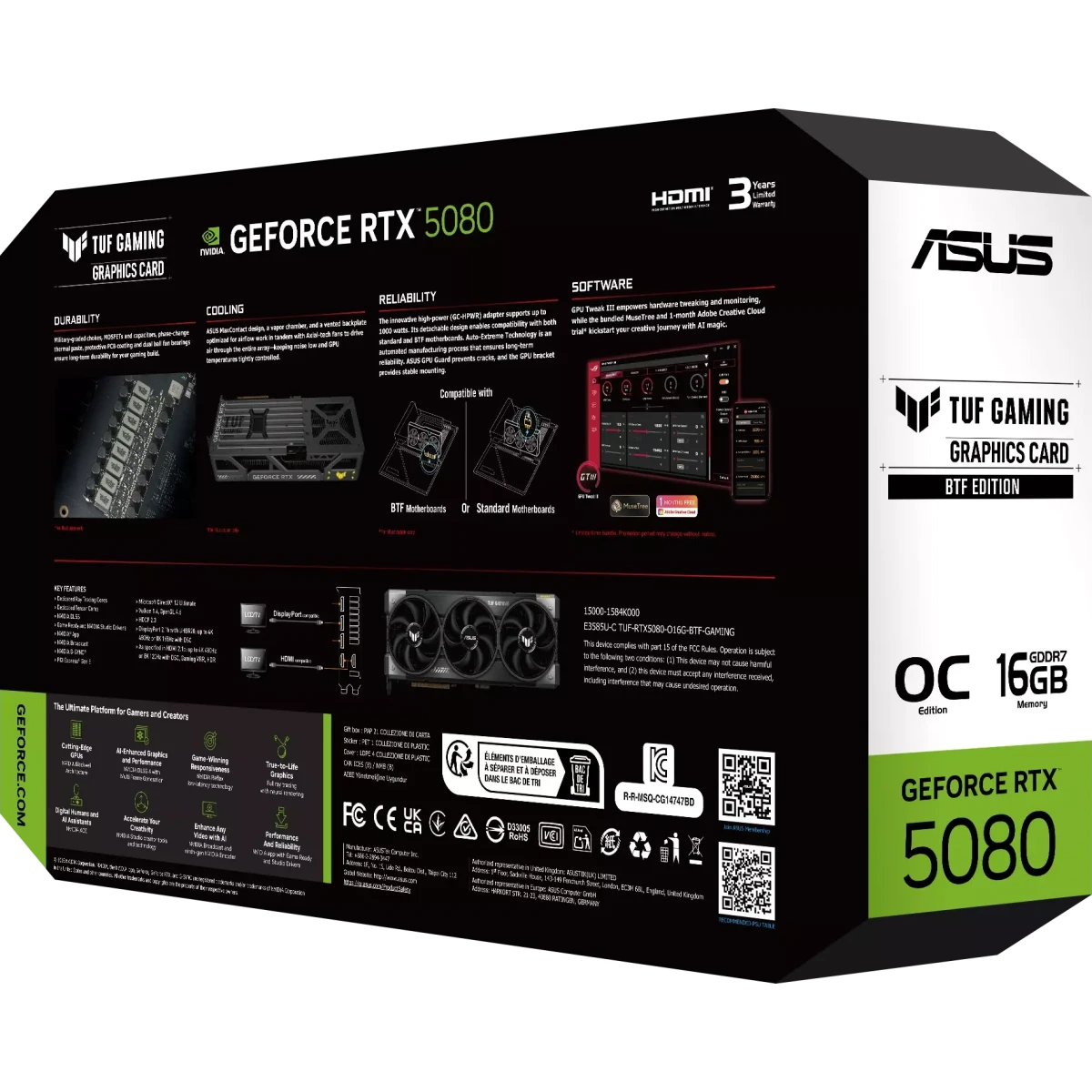 Видеокарта NVIDIA GeForce RTX 5080 ASUS TUF Gaming BTF OC 16GB (TUF-RTX5080-O16G-BTF-GAMING) - фото 14