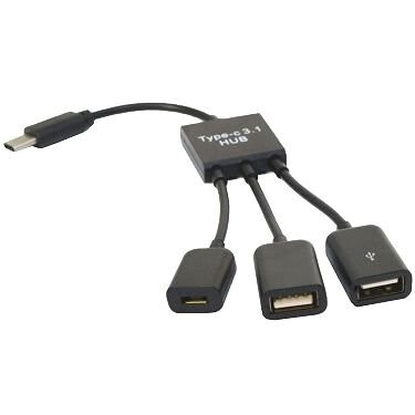 Переходник USB Type C - 2x USB/microUSB, KS-IS KS-319