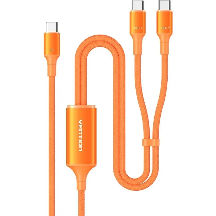 Разветвитель USB Type-C - 2x USB Type-C, 1.3м, Vention TRUOBB - фото 2