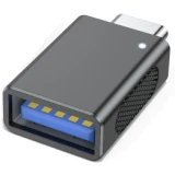 Переходник USB A (F) - USB Type-C (M), KS-IS KS-753 Grey (KS-753GR)