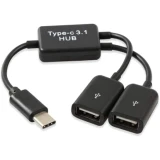 Переходник USB Type-C (M) - 2x USB (F),  KS-IS KS-813