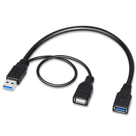 Разветвитель 2x USB A (F) - USB A (M), 0.3м, KS-IS KS-404