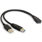 Разветвитель USB A (F) - 2x USB A (M), 0.3м, KS-IS KS-447