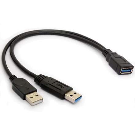 Разветвитель USB A (F) - 2x USB A (M), 0.3м, KS-IS KS-447