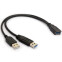 Разветвитель USB A (F) - 2x USB A (M), 0.3м, KS-IS KS-447