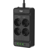 Сетевой фильтр AGNI TP-FS4U4E-PD-2m-Black
