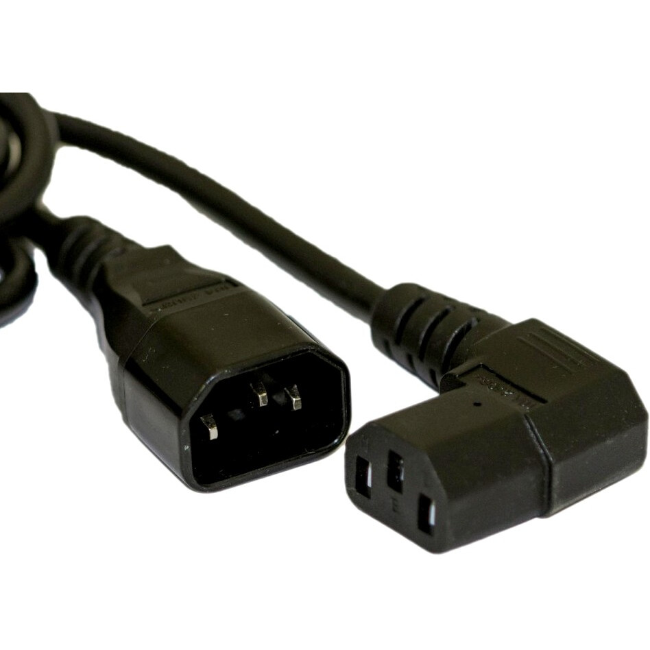 Кабель питания C13 - C14, 3м, Hyperline PWC-IEC13A-IEC14-3.0-BK