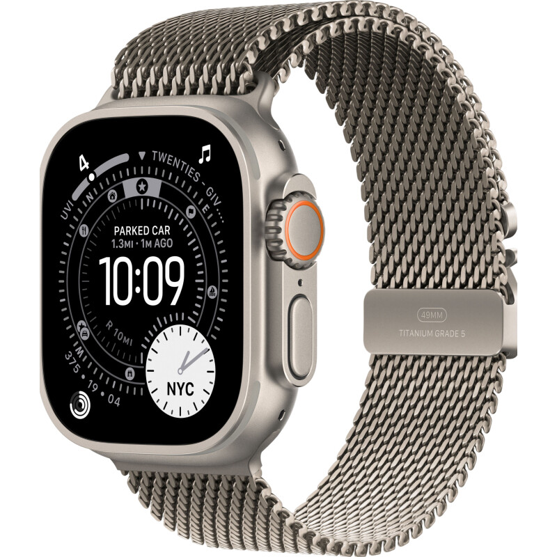 Умные часы Apple Watch Ultra 3 49mm Natural Titanium Case with Natural Titanium Milanese Loop (MEWY4) - MEWY4ZP/A