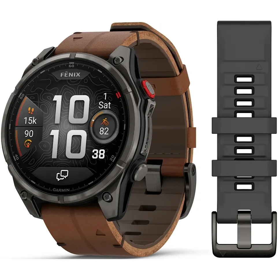 Умные часы Garmin fenix 8 Pro 47mm AMOLED Grey/Chestnut - 010-03198-40