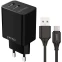 Сетевое зарядное устройство PERO TC02 Black + Type-C Cable - ТС02BL2AT