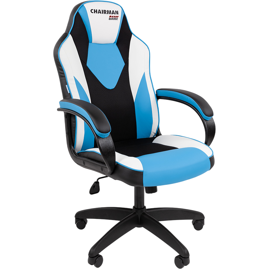 Игровое кресло Chairman ДРАЙВ 17 Black/Blue/White (7213492) - 00-07213492