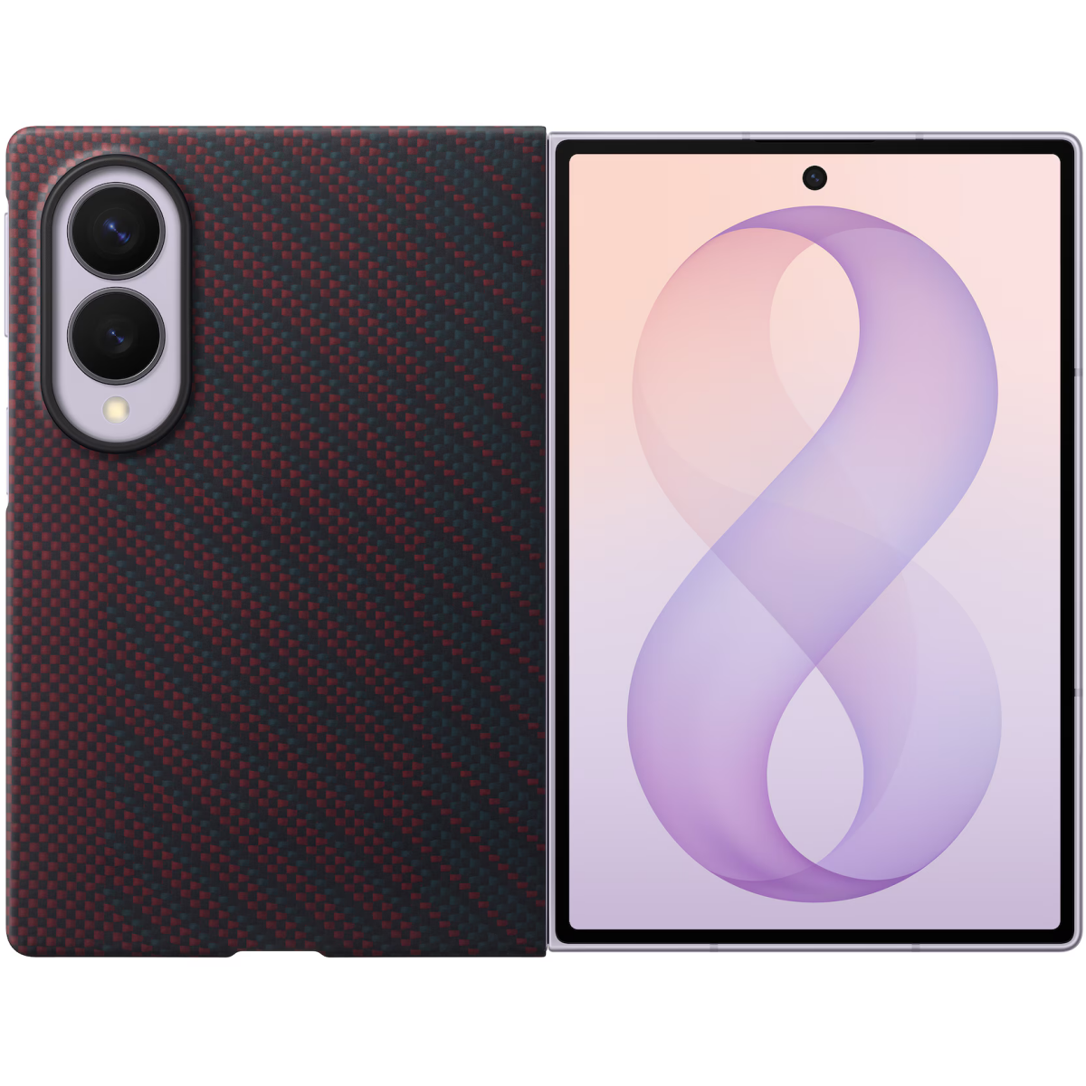 Чехол Samsung Galaxy Z Fold8 Carbon Magnet Case Dark Burgundy - EF-KF971SREGRU