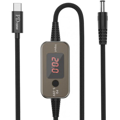 Кабель USB Type-C - DC 5.5mm, 1.2м, KS-IS KS-915H