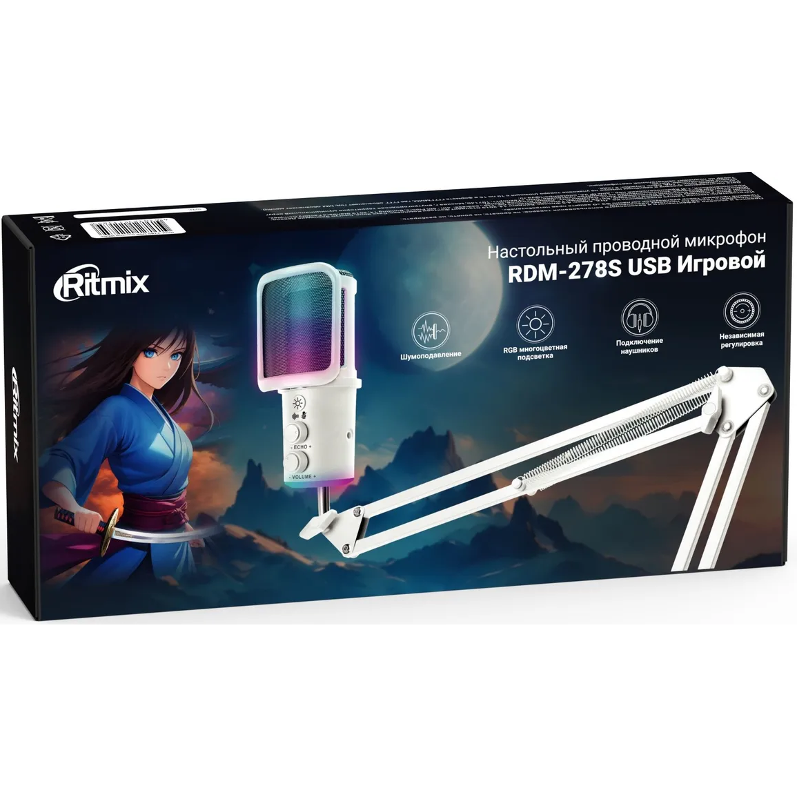 Микрофон Ritmix RDM-278S White - фото 3