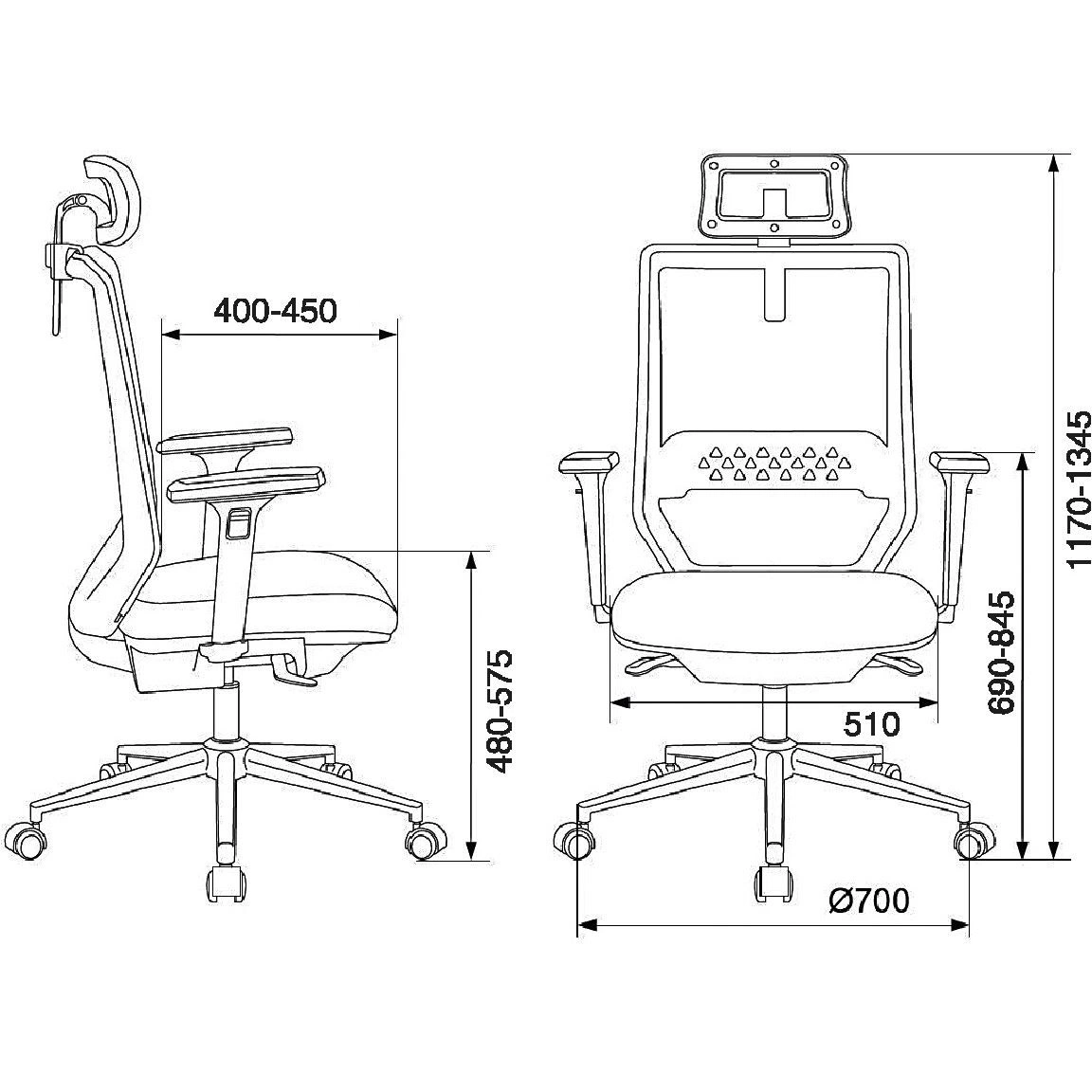Офисное кресло Бюрократ MC-W612N-H Grey - MC-W612N-H/DG/MAT-G - фото 13