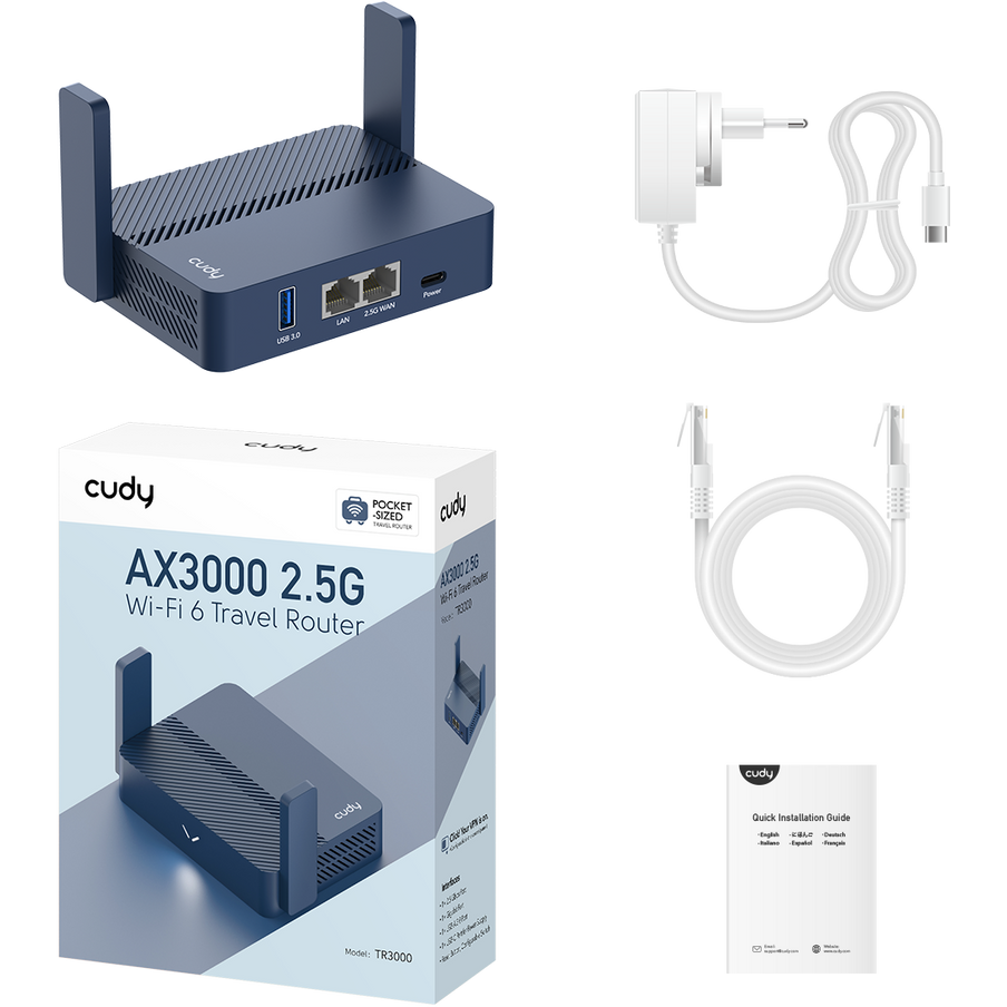 Wi-Fi маршрутизатор (роутер) Cudy TR3000 256MB - TR3000-256MB - фото 4