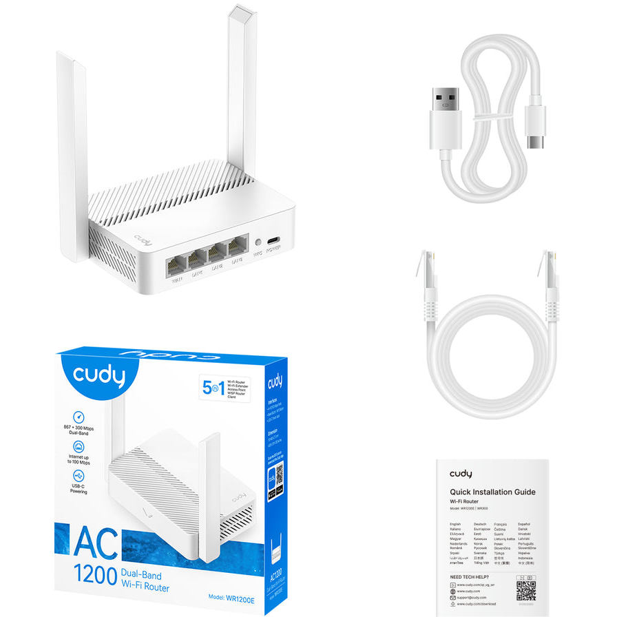 Wi-Fi маршрутизатор (роутер) Cudy WR1200E 2.0 - фото 6
