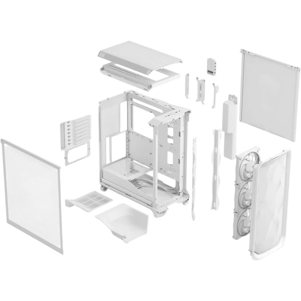 Корпус Fractal Design Meshify 3 Ambience Pro RGB Whute TG Light Tint - FD-C-MES3A-05 - фото 13