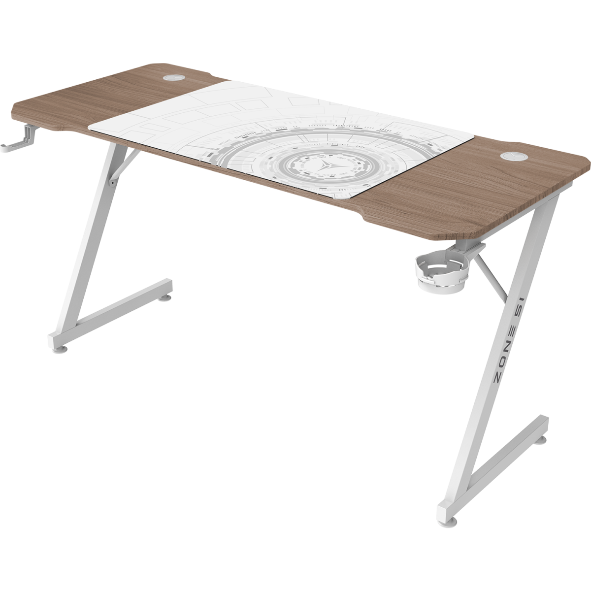 Компьютерный стол ZONE 51 TRINE 140 Wood/White - Z51-T4N-WD - фото 3